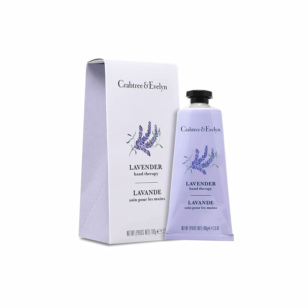 Crabtree & Evelyn Lavender Hand Therapy tube cap shown for daily moisturizing ritual