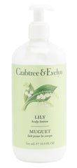 Crabtree & Evelyn Lily body lotion bottle front view for daily hydration.