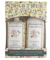 Crabtree & Evelyn Summer Hill hand wash bottle, showcasing gentle cleansing with a light floral scent.