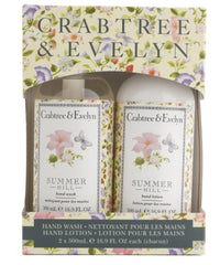 Crabtree & Evelyn Summer Hill hand wash bottle, showcasing gentle cleansing with a light floral scent.