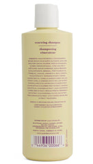 Crabtree & Evelyn Verbena & Lavender Renewing Shampoo closeup shows nourishing botanicals for hair care.