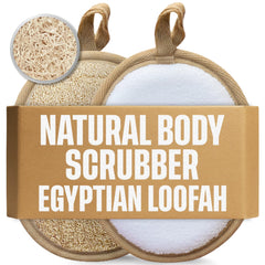 Crafts of Egypt Egyptian natural loofah pad dual-sided closeup for spa-like exfoliation