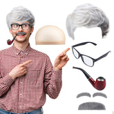 Craftshou old-man wig delivers authentic grandpa cosplay quickly.
