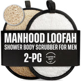 CraftsOfEgypt loofah scrubber two-pack in black and white for daily exfoliation.