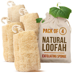 CraftsOfEgypt loofah sponge pack four for natural exfoliation and smooth skin.
