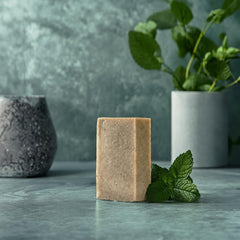 Crate 61 Organics Eucamint soap with olive and coconut oils nourishing skin.