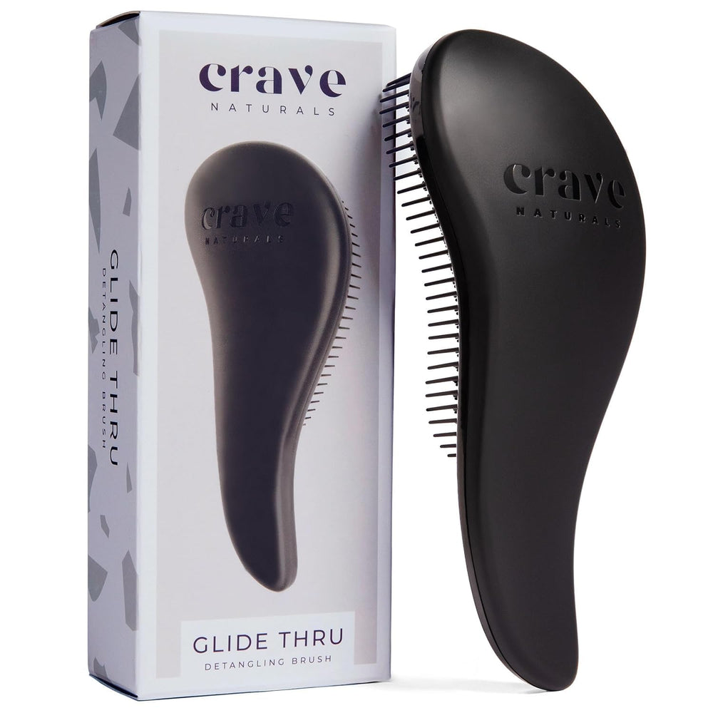 Crave Naturals Biggie Glide Thru brush front view eases detangling on all hair types.