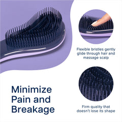 Crave Naturals Glide Thru cone-bristles closeup, gently separating hair for easy detangling.