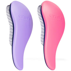 Crave Naturals Glide Thru detangler brush close-up with soft bristles for gentle detangling.
