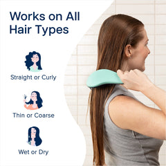 Crave Naturals Glide Thru detangler shown on wet hair, gliding through tangles without snagging.