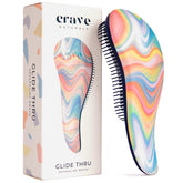Crave Naturals Glide Thru brush front view showing gentle detangling for all hair types