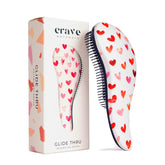 Crave Naturals Glide Thru brush front view with firm bristles for gentle detangling