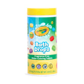 Crayola Bath Dropz packaging front highlights vibrant, fragrance-free color options.