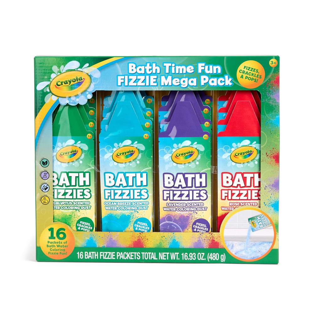 Crayola Bath Fizzies deluxe pack colors swirl for playful bath time fun and bubbles