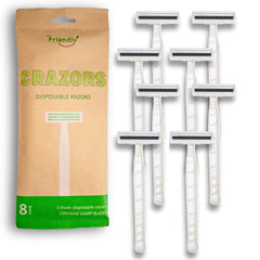 Crazors 3 blades disposable razor front view for a quick, smooth daily shave
