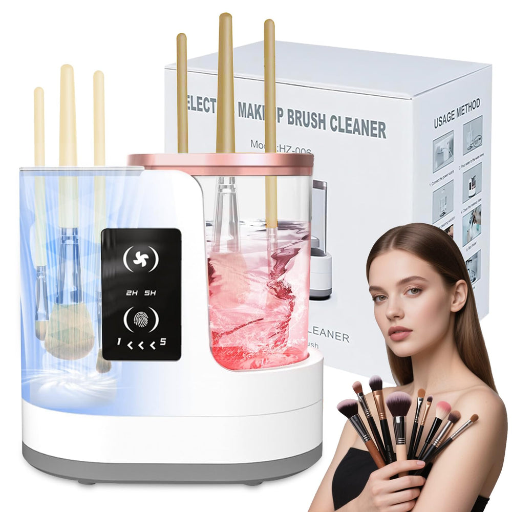 CreaCare 3-in-1 cleaner front view for quick, hands-free makeup brush cleaning