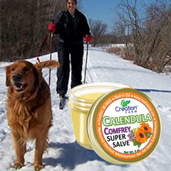 Creation Pharm Calendula Salve balm texture demonstrates easy, mess-free application.