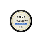 Cremo Hair Thickening Paste product shot highlights barber-grade formula for textured volume