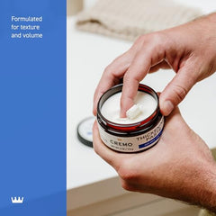 Cremo Hair Thickening Paste texture-closeup reveals thickness and grip