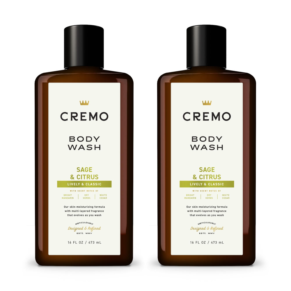 Cremo Rich-Lathering Sage & Citrus bottle-front view highlighting premium cleansing