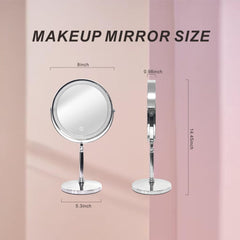 Creocasy makeup mirror with lights 360-degree rotation allows flexible viewing angles.