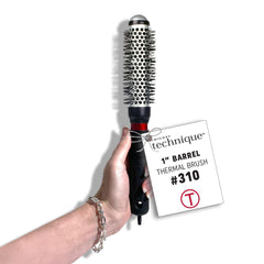 CRICKET Technique Thermal Brush 310 barrel close-up showing heat-retaining design for faster styling