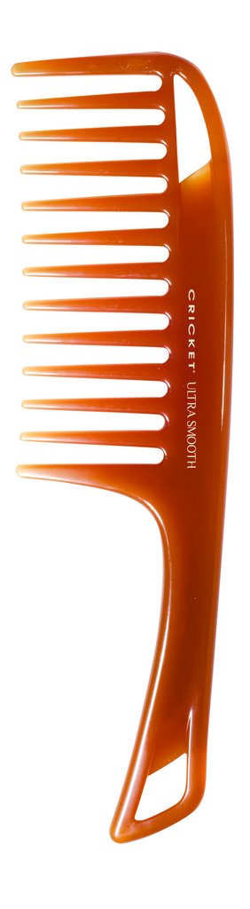 Cricket Ultra Smooth Detangler Comb glides through wet hair for easy detangling and conditioning.