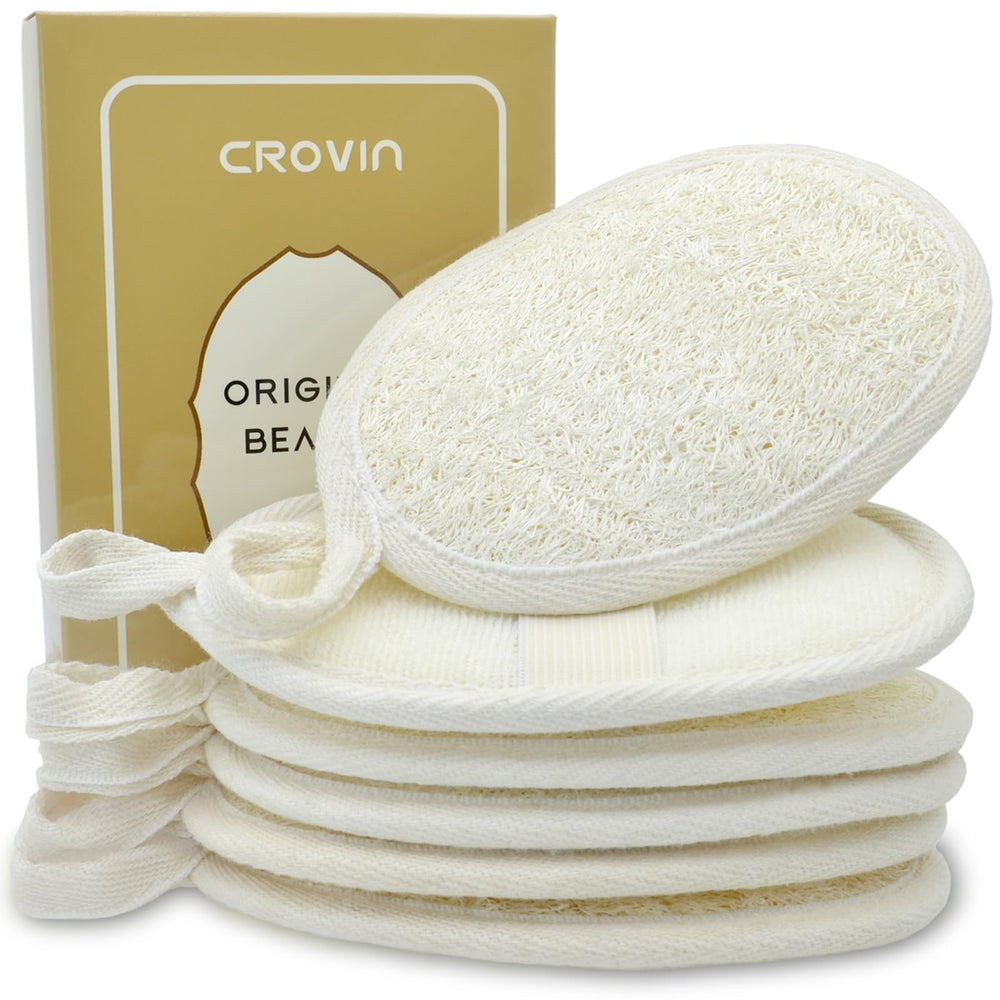 CROVIN natural loofah 6-pack packaging for gentle exfoliation