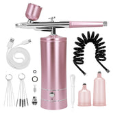 CRPEN airbrush kit pink outer view for portable nail art and makeup sessions