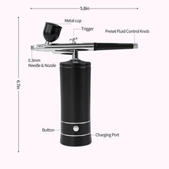 Crpen airbrush kit with three cups for versatile projects.
