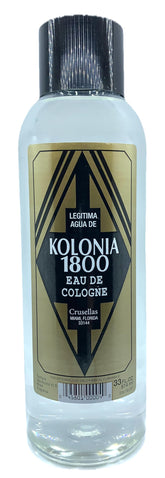 Crusellas Legitima Agua de Kolonia 1800 bottle for daily, refreshing citrus fragrance.
