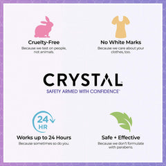 Crystal Essence CRYSTAL deodorant roller unscented 3-pack closeup of applicator