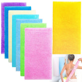 Cshangzei 8Pcs bath cloth set in colorful stripes for full-body exfoliation.