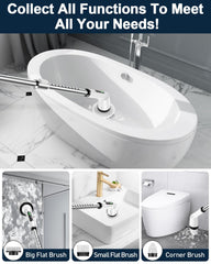 CTMAST three-brush-heads system tackling tiles grout and glass efficiently