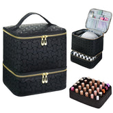 CTWWFS Nail Polish Organizer front view shows durable PU leather for daily use