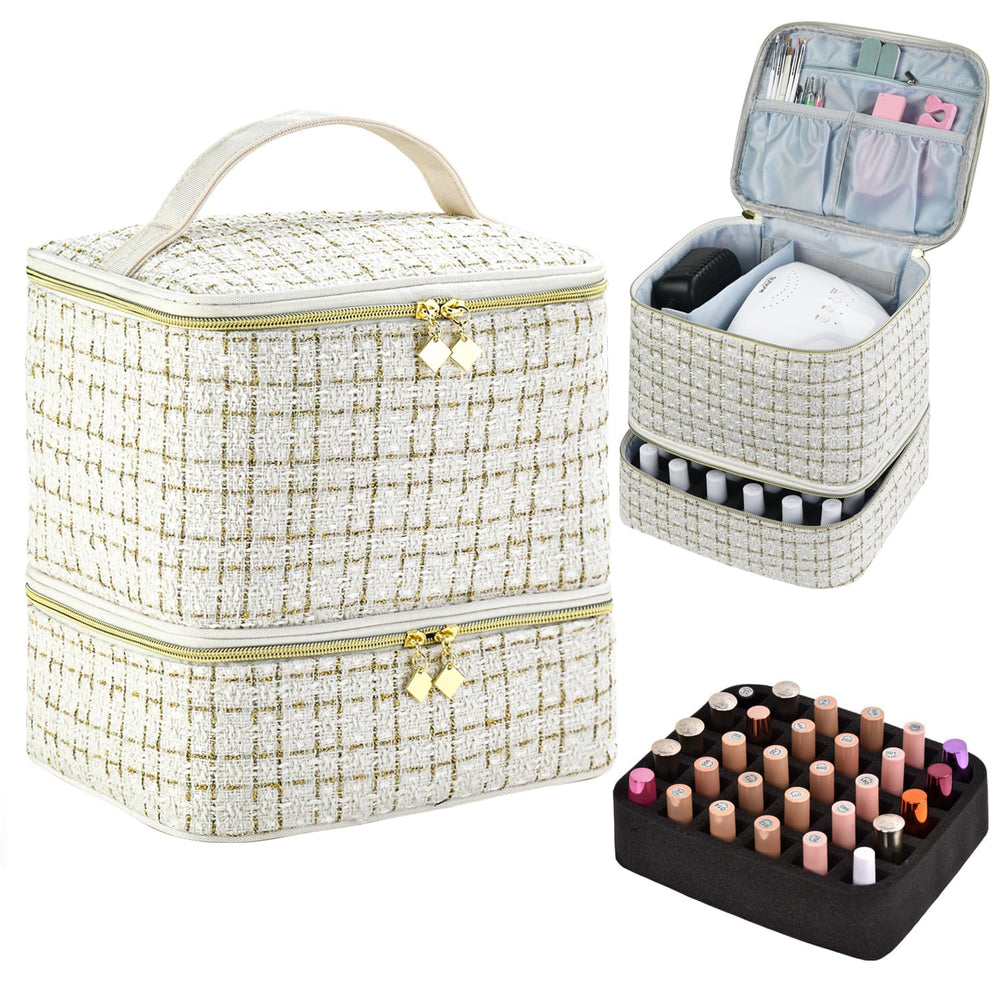 CTWWFS nail-polish-organizer-case front view for organized bottle storage and easy travel.