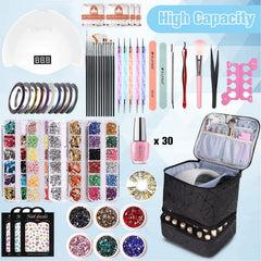CTWWFS upper layer stores nail lamp and cord neatly for quick manicures.