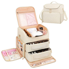 CUBETASTIC nail polish organizer bag front view with spacious storage for quick access.
