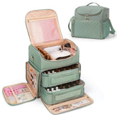 CUBETASTIC green nail polish organizer front view with ample bottle capacity.