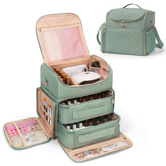 CUBETASTIC green nail polish organizer front view with ample bottle capacity.