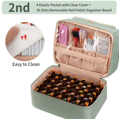 Cubetastic nail-polish-organizer-case interior padding protects bottles during travel.