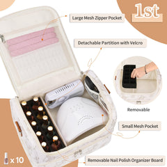 CUBETASTIC Nail Polish Organizer with open lid revealing double-layer storage