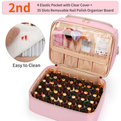 CUBETASTIC padded-quilted-nylon-nail-organizer cushions bottles against bumps.