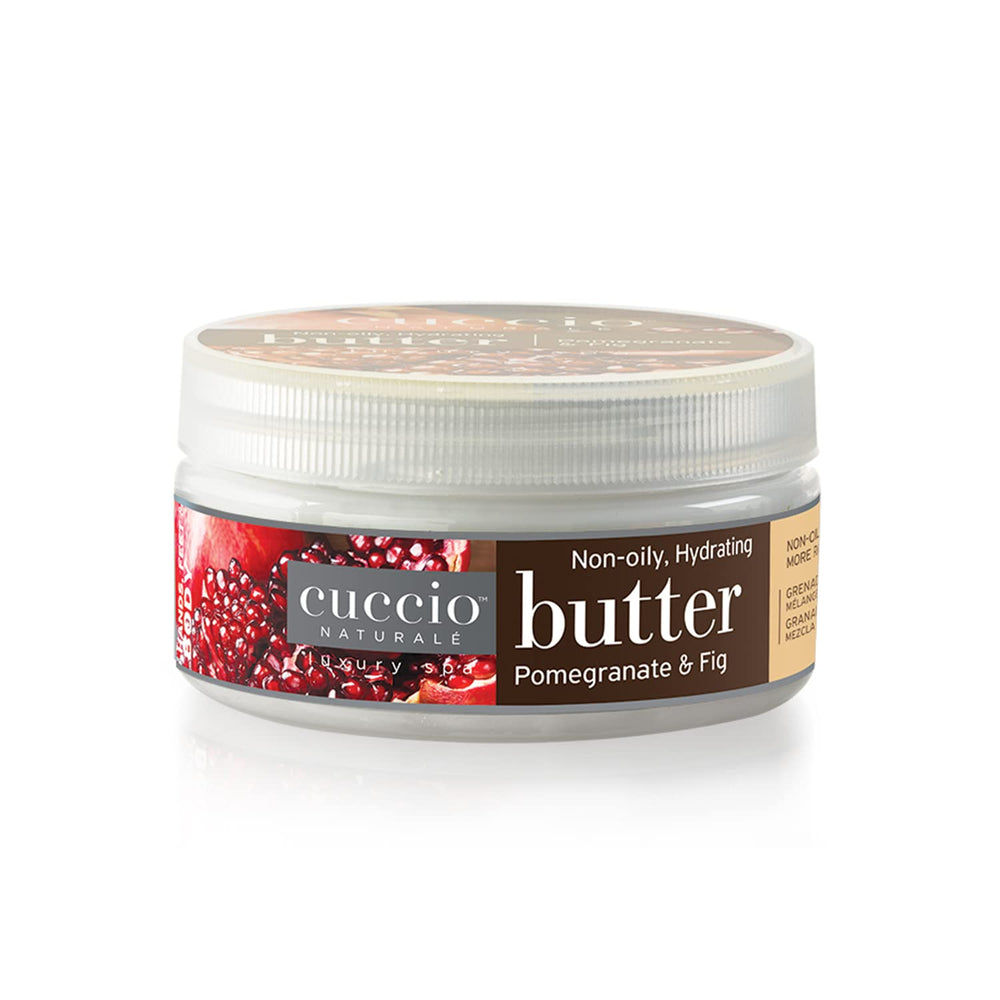 Cuccio Naturale Butter Blends 8oz tub closeup shows rich, non-greasy hydration.