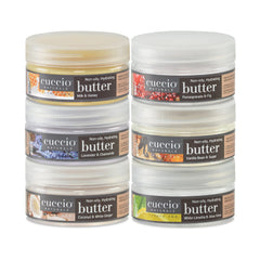 Cuccio Naturale Butter Blends hands-and-arms application highlights lasting moisture.
