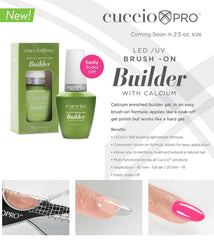 Cuccio Pro Builder Gel curing under LED/UV for quick-drying nails