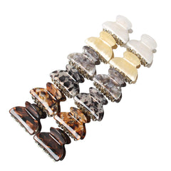 Cuizhiyu acrylic hair clip close-up highlights durable golden plastic and marbling charm.
