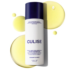 CULISE deep hydrating hair oil bottle demonstrates rich moisture for dry hair.