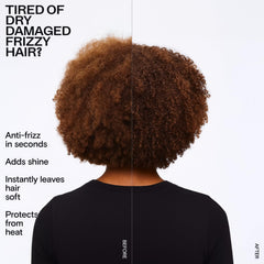 CULISE frizz-control hair oil on hair shows smoothing and manageability.