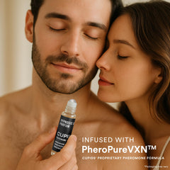 Cupids Hypnosis roll-on 10ml wrist application shown for quick scent boost.